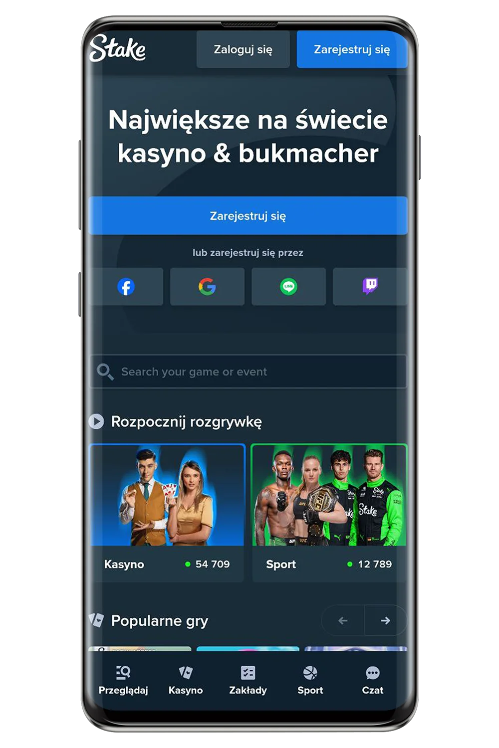 Kasyno Stake na urządzeniu mobilnym